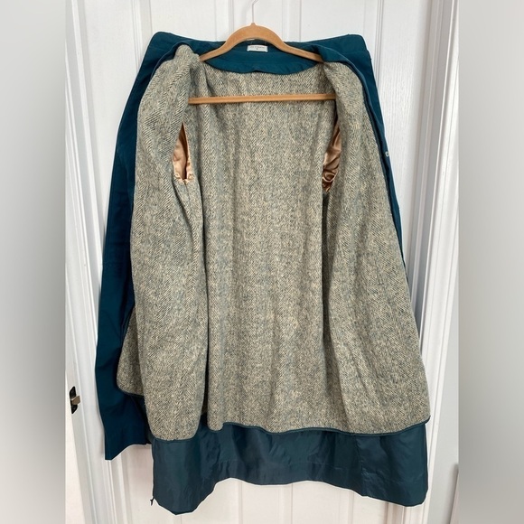 Vintage Belted Trench Coat Rain Shine Coat Wool Blend Liner Size 12 - Picture 6 of 13